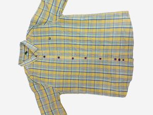 Benetton Yellow Plaid Button-Down Shirt