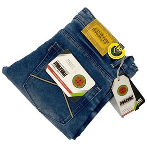 Classic Blue Washed Slim-Fit Jeans for Men Size 30