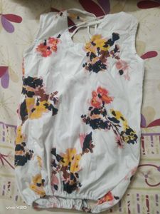 White Printed Top