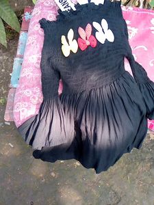 Cute Black Top - Fun Bunny Details