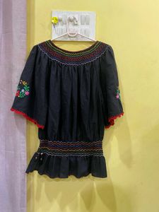 Embroidered Black Top Bust 34-38