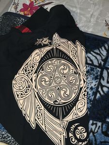 Black Graphic Print Pant