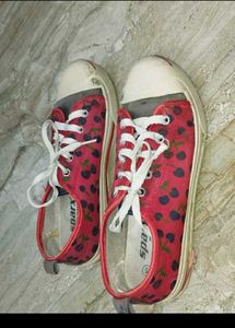Cute Cherry Print Sneakers