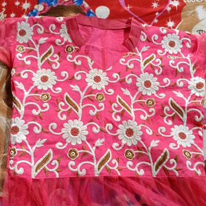 Pink White Lehenga Dress
