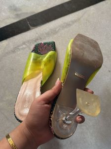 Styleaves Transparent Snake Print Mules - Size 39