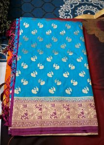 Blue & Gold Silk Saree
