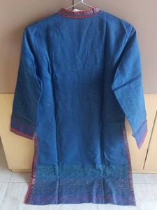 Biba Blue Lotus Print Kurta Set