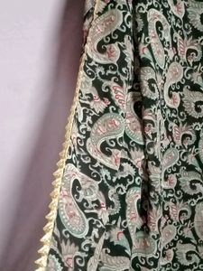 Black Georgette Anarkali With Dupatta