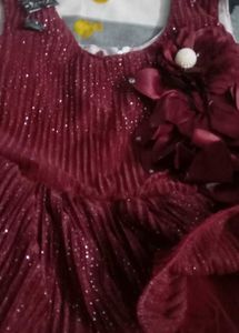 Maroon Ruffle Dress