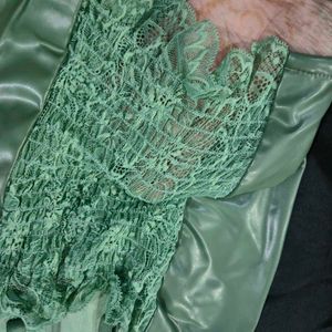 Green  Leather Corset Top