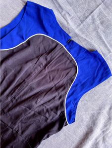 Blue Straight Fit Mini Dress