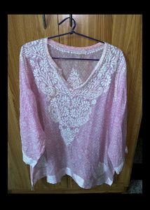 Pink Chikankari Tunic