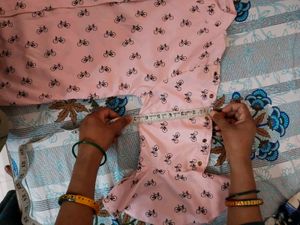Pink And Peach Bicycle Print Top