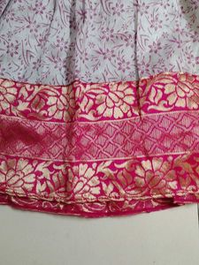 Grey pink Floral Embroidered kids dress...