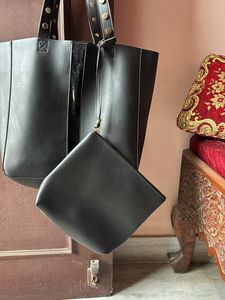 Yelloe Black Handbag