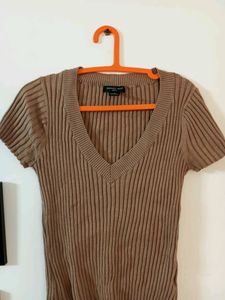 Nude Color Fitted Sexy Top