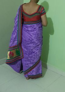 Purple Saree With Pink Blouse