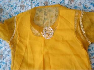Yellow Embroidered Kurti