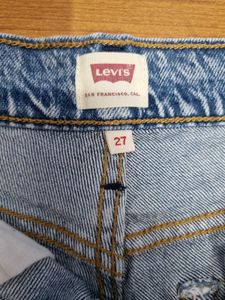 Levi&#39;s High-Waisted Distressed Denim Shorts