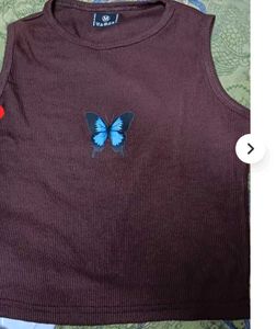 Maroon Butterfly Crop Top