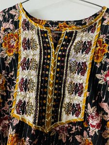 Black Zari kurta With Gota Work