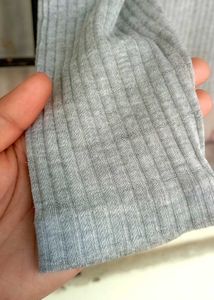 Green Long Sleeve  and same grey ribbed tops