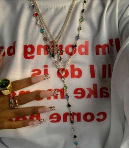 Y2k Multicolored Crystal Necklace