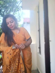 Mustard Yellow Georgette Saree