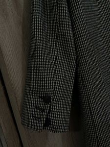A Houndstooth Checkered Overcoat In Blended Wool.