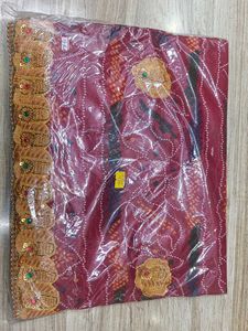 Madwadi Zari Work Red Georgette Chunri Duppata