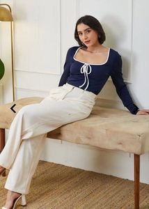 Shein Full sleeve neck tie leotard top