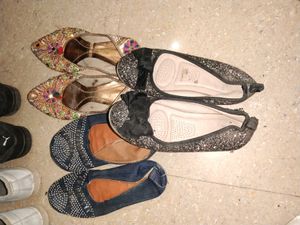 Sparkly Black Bow Flats