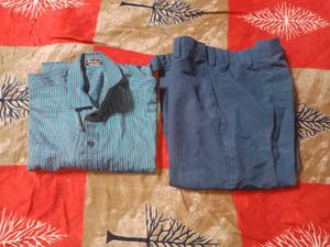 lining shirt with blue pan
