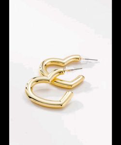 Gold Heart Hoop Earrings