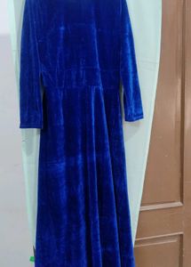 Blue Velvet Wrap Dress