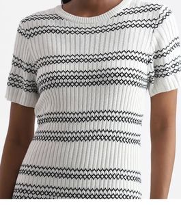 Wardrobe Westside Striped Bodycon Off-White Dress