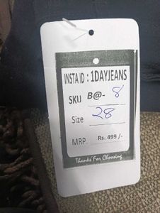 B@08 Size-28 Black Wide Leg Cargo Jeans