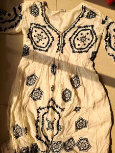 White Embroidered Midi Dress