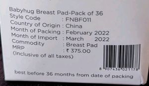 BabyHug Disposable Breast Pads-36 Pcs