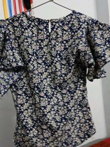 Floral Print Navy Top