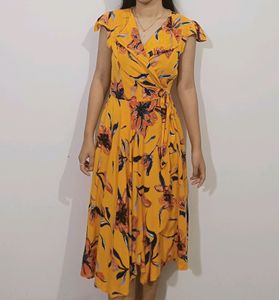 Honey Yellow Printed Dress