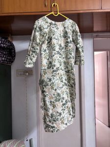 Green Botanical Print Kurta + Dupatta