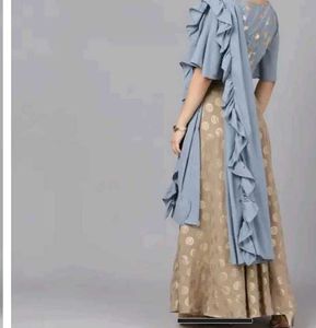 Aks CoutureFloralPrint Lehenga Choli Set Dupatta
