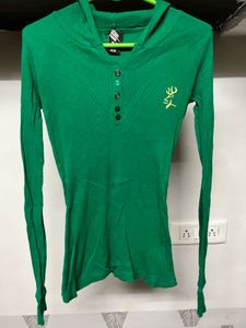 Y2k Style Green Long Sleeve Top
