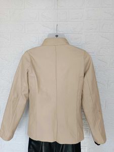 unisex imported Beige Leather Jacket
