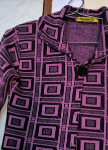 Geometric Print Cardigan 🧥