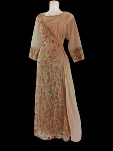 ✨ Elegant Beige Embroidered Dress – Limited Stock!