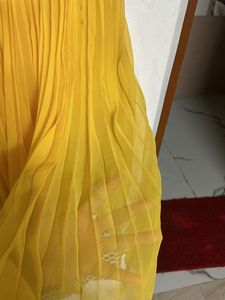 Yellow Chiffon Polka Dot Dress