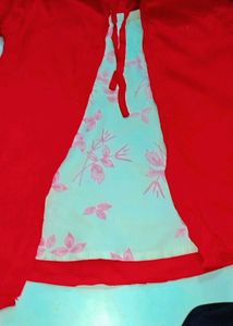 Red Kimono with Floral Print