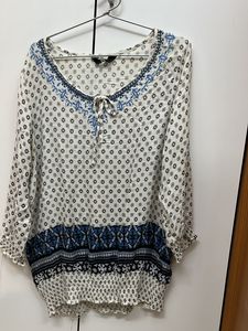 Lucky Brand Printed Peasant Top